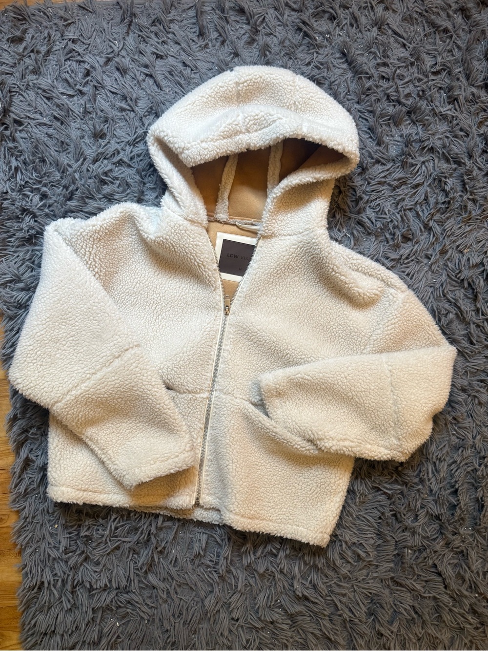LCW (LC Waikiki) VISION Cozy Cream Sherpa Zip Hoodie